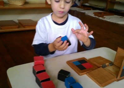 Matheus verificando as cores.